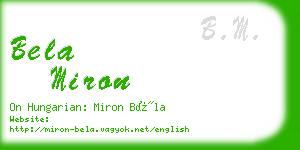 bela miron business card